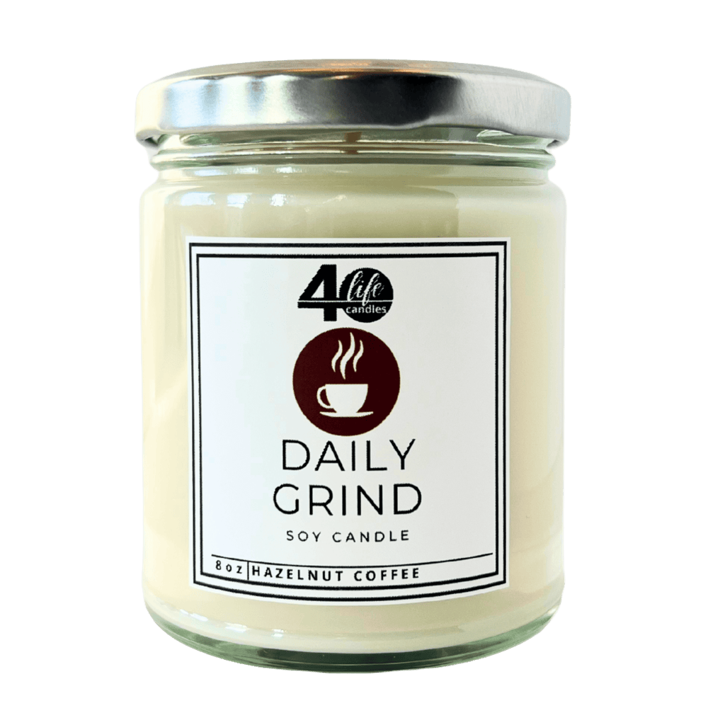 daily grind soy candle on a white background
