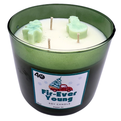 Soy Candle in forest green glass container