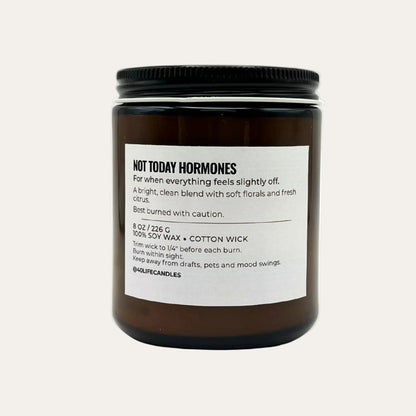 Soy candle directions label on cream background.