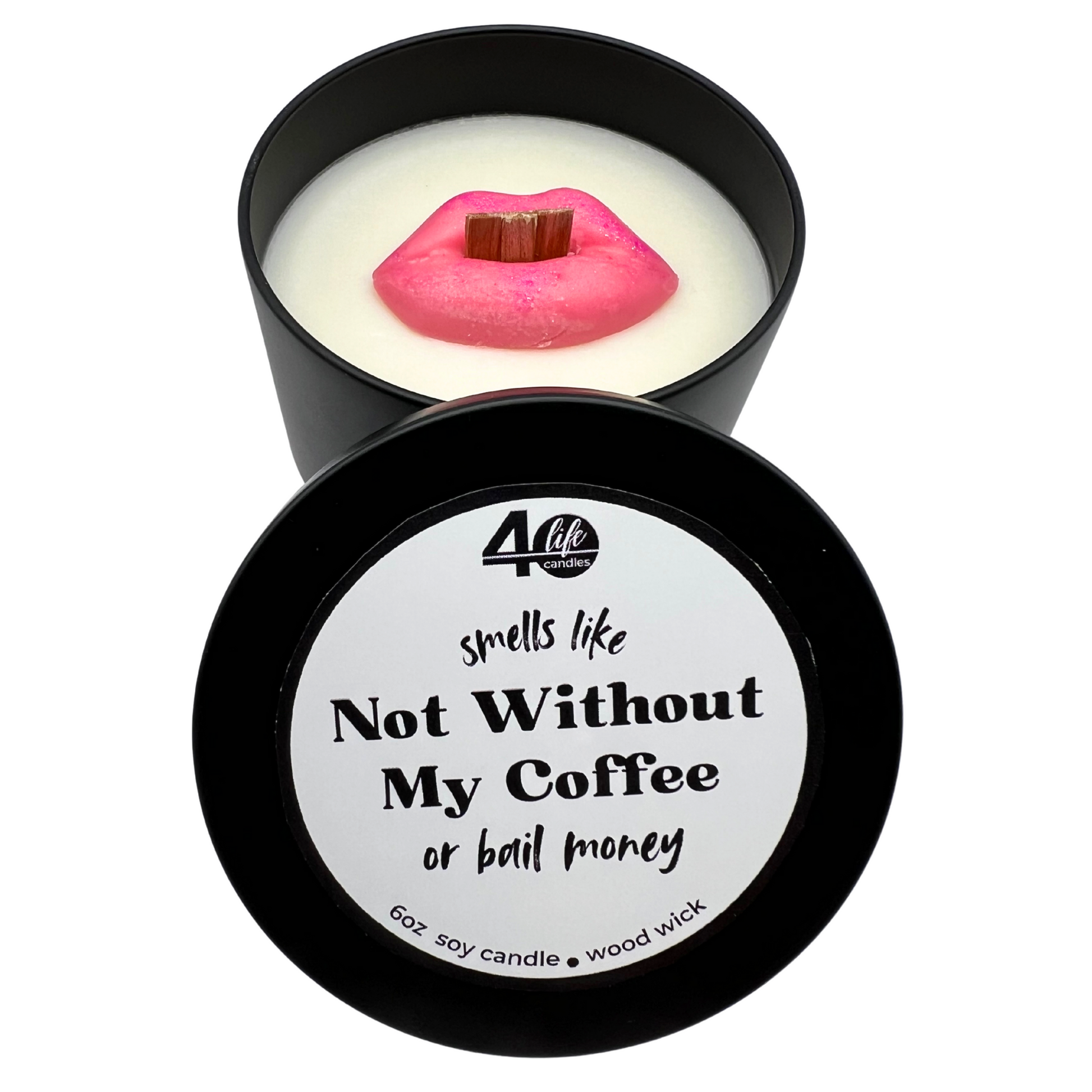 Soy Candle with pink wax lips