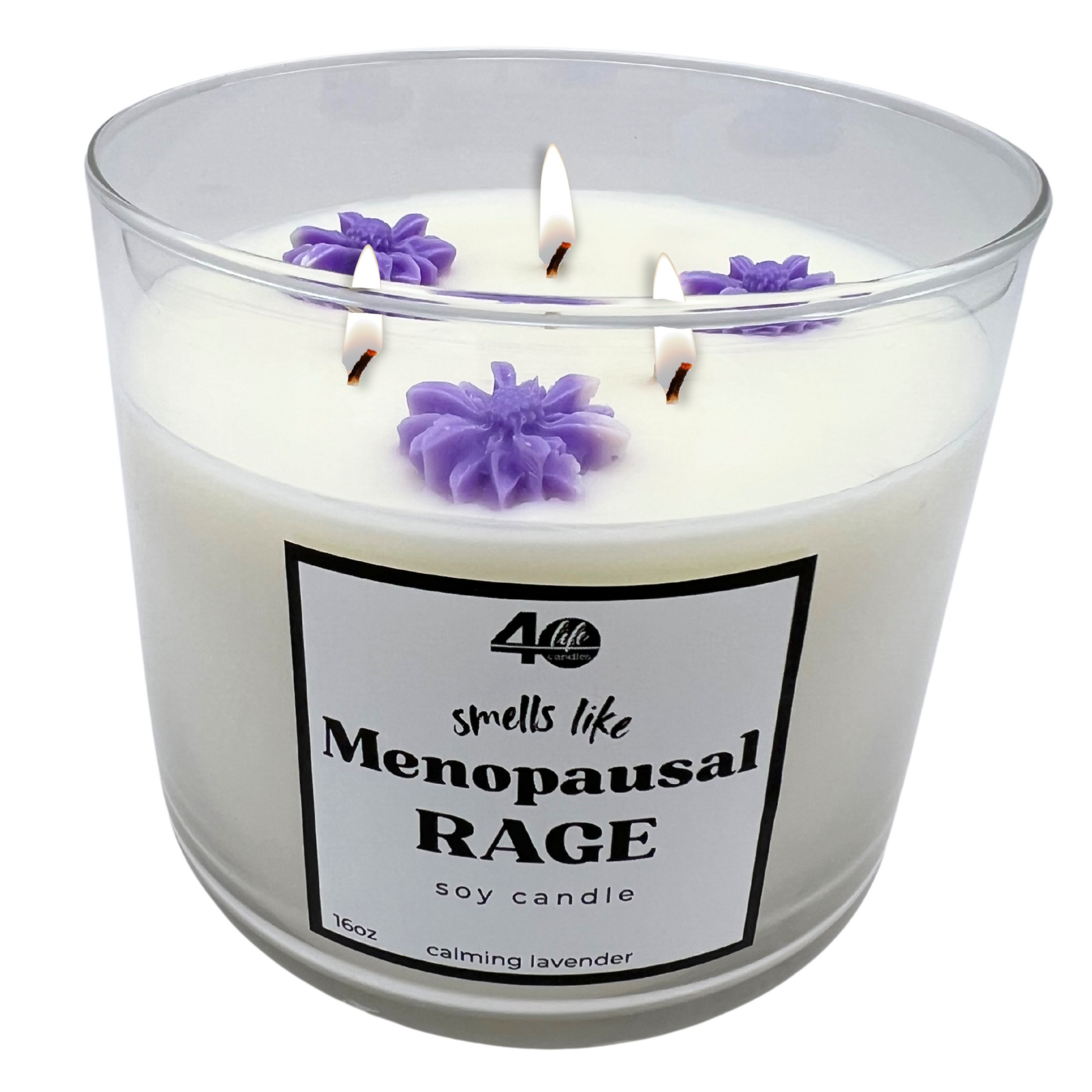 Funny Menopausal Rage Soy Candle with 3-wicks
