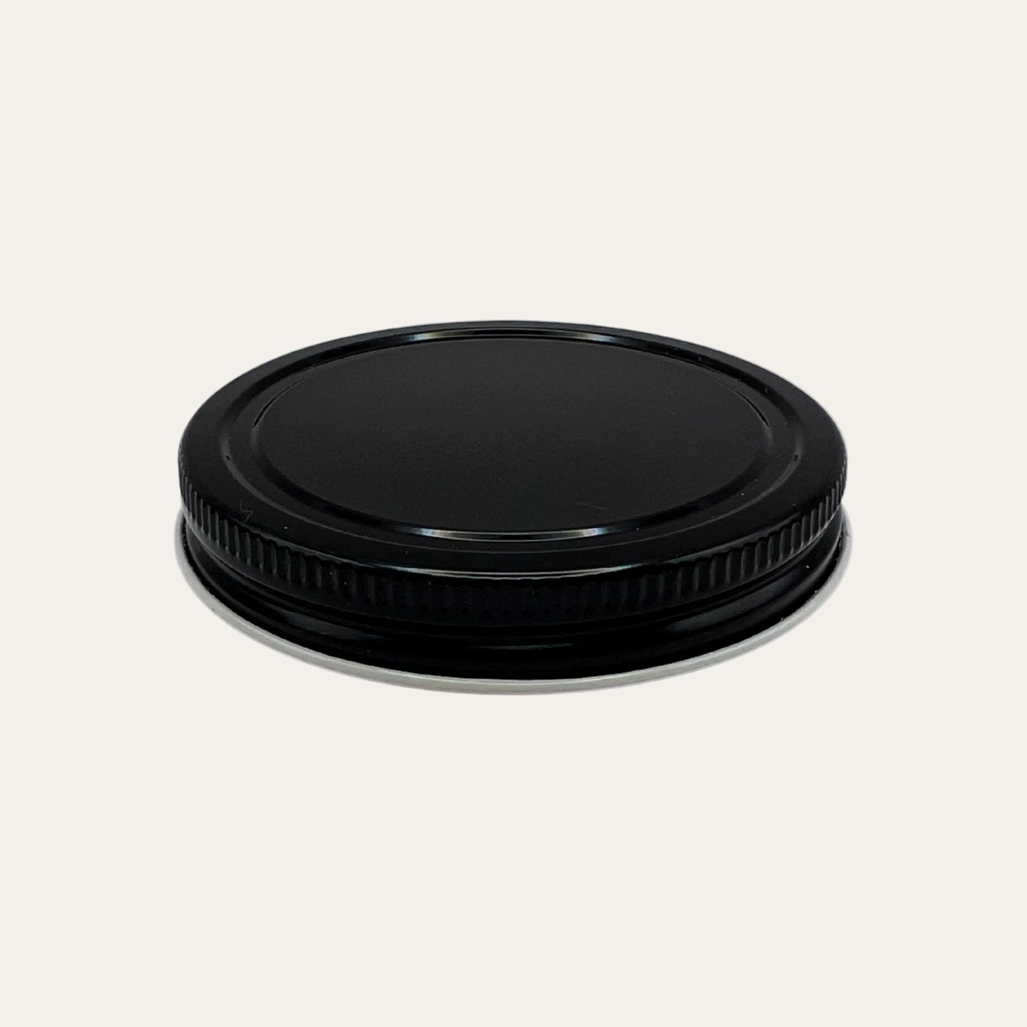 black ribbed candle lid