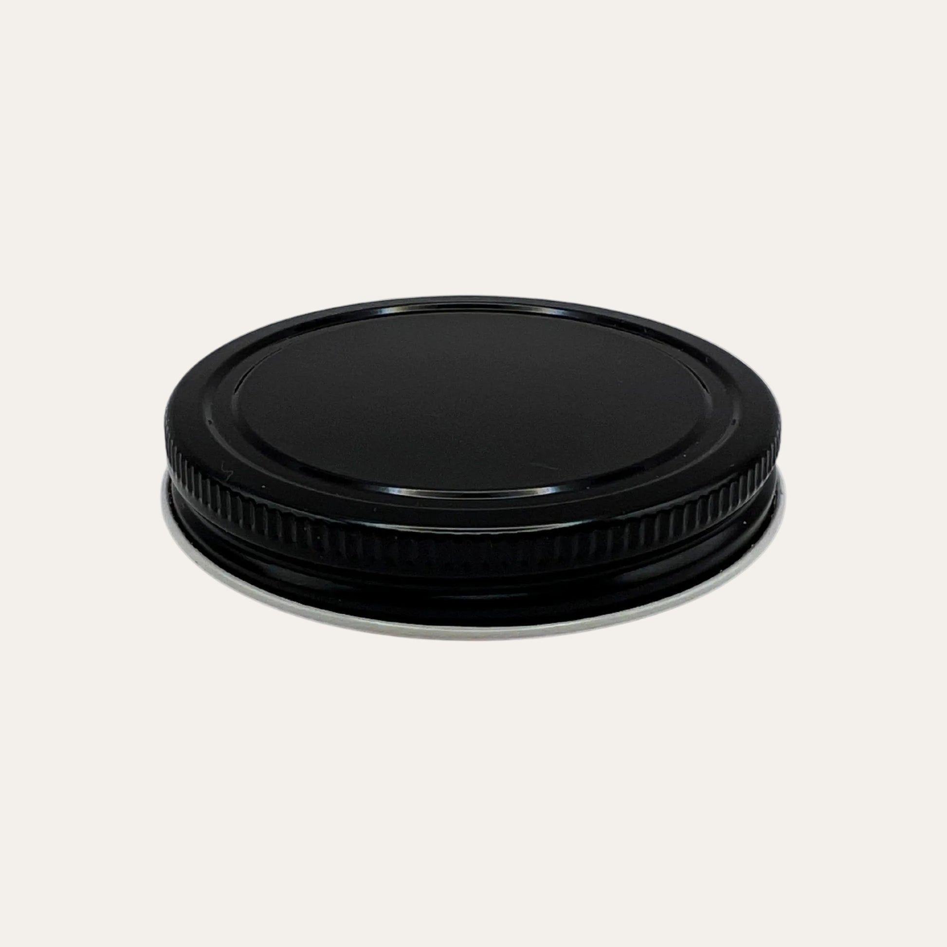 black ribbed candle lid