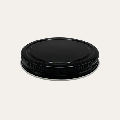 black ribbed candle lid