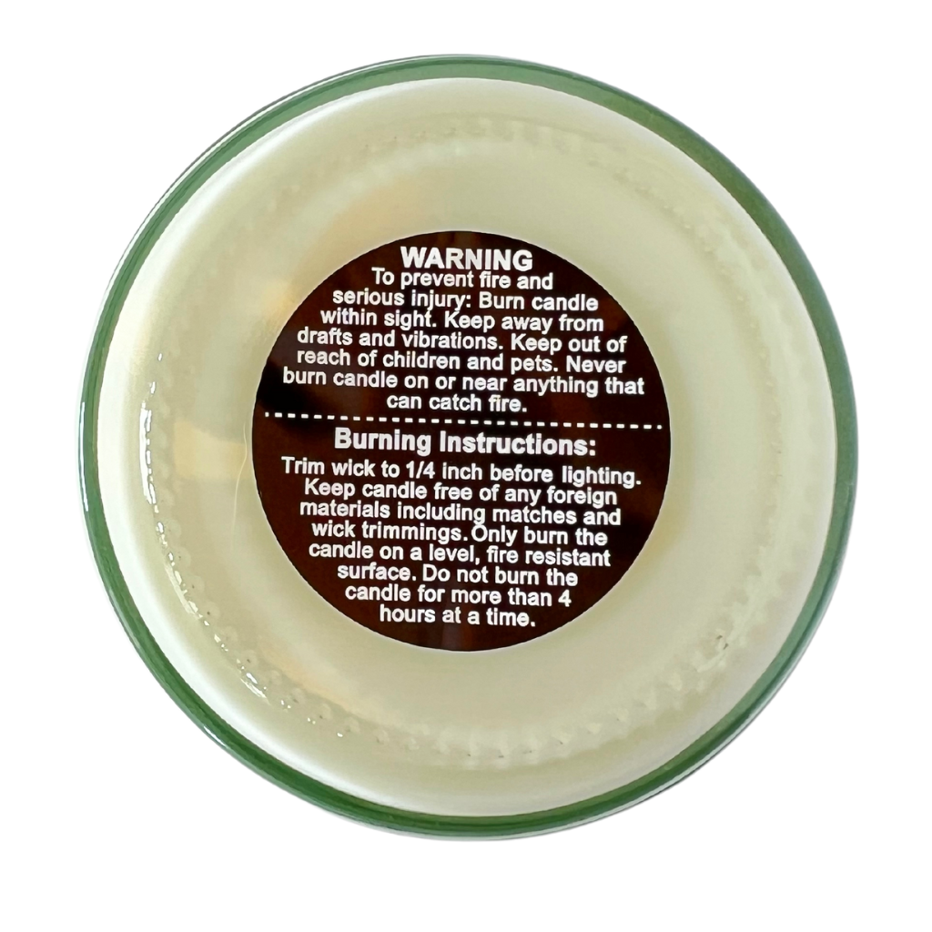 Candle warning label