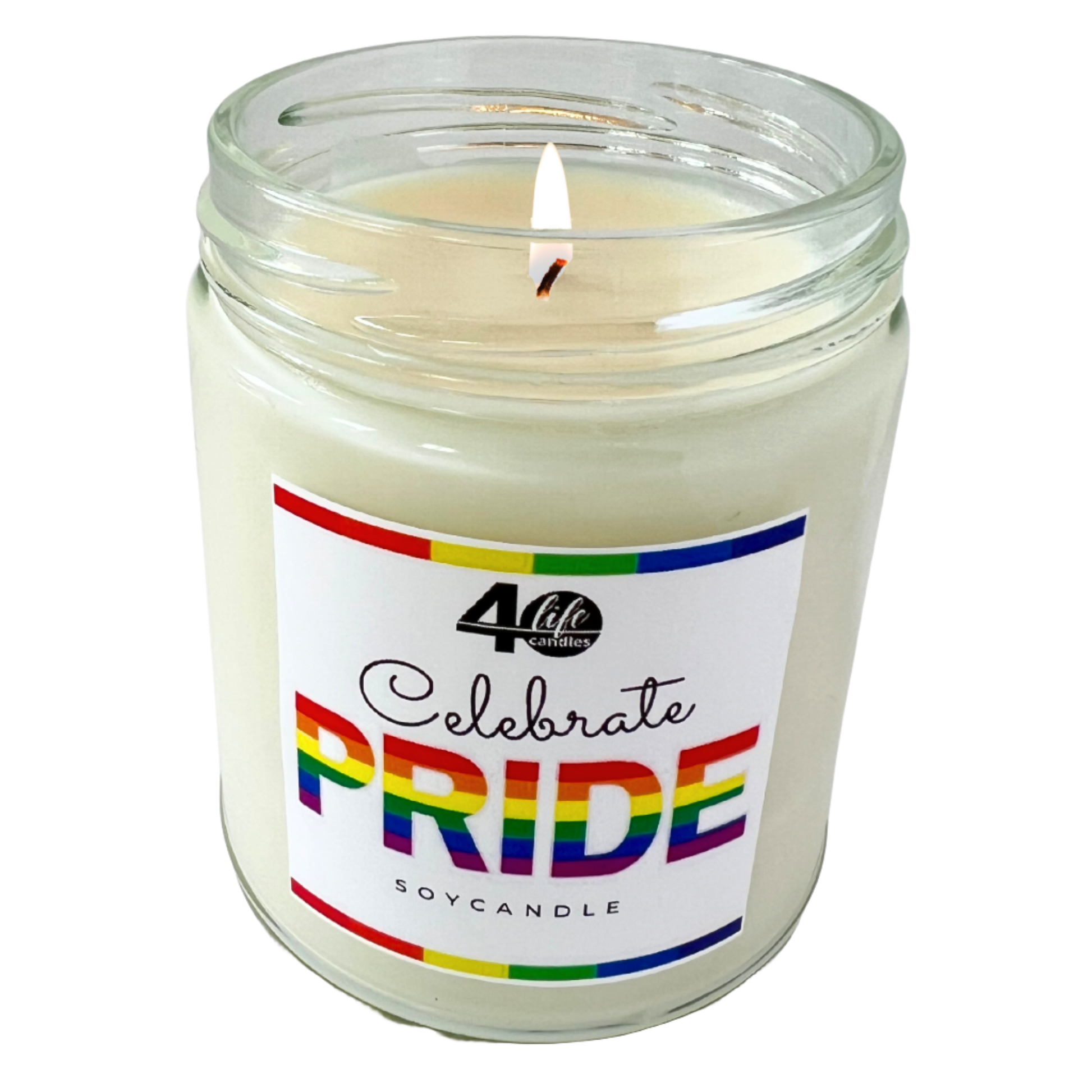 Pride soy candle with single cotton wick